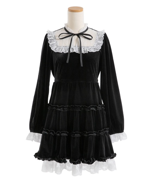 DearMyLoveRose(ディアマイラブローズ)の「ベロアヨークレースワンピース(ワンピース・レディース・ブラック/ボルドー/ブラック系その他/ダークブルー/ベビーピンク・MEDIUM/LARGE/LL/3L)」の20枚目の写真