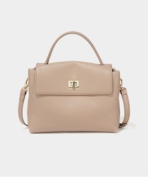 【NiiNa】【高品質牛革】2wayミディアムスクエアレザーバッグ