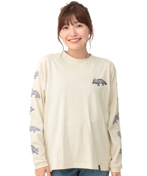 tシャツ go slow caravan USAコットンウーパールーパーロングTシャツ「WEB限定」「ユニセックス」 レディース メンズ go slow caravan USAコットンウーパールーパーロングTシャツ