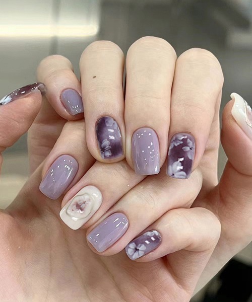 Doux Belle（ドゥーベル）の「簡単にネイルチップ ハンドネイルチップ 花柄（ネイルシール/ネイルチップ・レディース・A/B/C/D/E/F/G/H/I/J/K・FREE）」の2枚目の写真