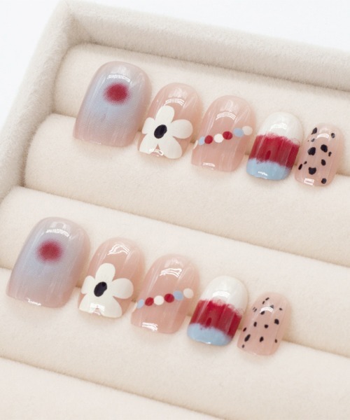 Doux Belle（ドゥーベル）の「簡単にネイルチップ ハンドネイルチップ 花柄（ネイルシール/ネイルチップ・レディース・A/B/C/D/E/F/G/H/I/J/K・FREE）」の19枚目の写真