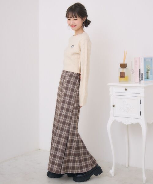 ems excite（エムズエキサイト）の「胸刺繍ケーブルNTPO（ニット/セーター・レディース・ブルー/レッド/ベージュ/ナチュラル・FREE）」の7枚目の写真