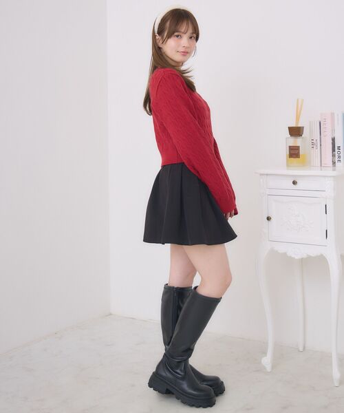 ems excite（エムズエキサイト）の「胸刺繍ケーブルNTPO（ニット/セーター・レディース・ブルー/レッド/ベージュ/ナチュラル・FREE）」の14枚目の写真