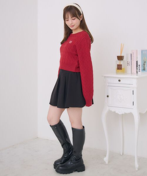 ems excite（エムズエキサイト）の「胸刺繍ケーブルNTPO（ニット/セーター・レディース・ブルー/レッド/ベージュ/ナチュラル・FREE）」の15枚目の写真