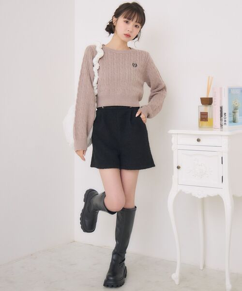 ems excite（エムズエキサイト）の「胸刺繍ケーブルNTPO（ニット/セーター・レディース・ブルー/レッド/ベージュ/ナチュラル・FREE）」の21枚目の写真