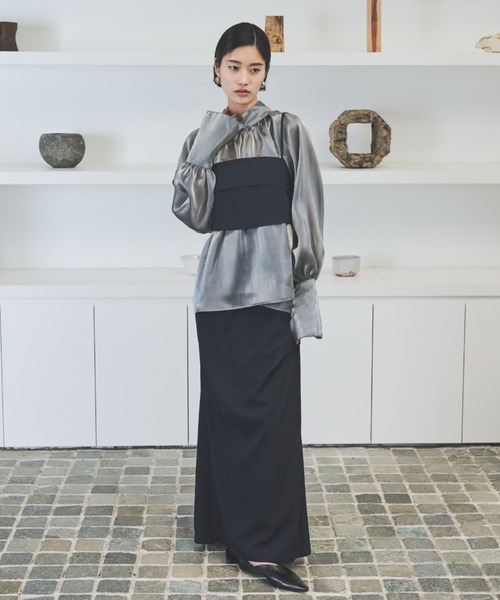 AIC.(エーアイシー)の「ビッグカフスオーガンジーギャザーブラウス(シャツ/ブラウス・レディース・シルバー/ホワイト/ブラック・FREE)」の17枚目の写真