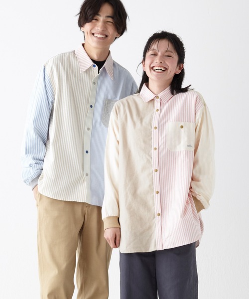 KRIFF MAYER Lady's Collection（クリフメイヤーレディースコレクション）の「ハッピーシャツチュニック（シャツ/ブラウス・レディース・ネイビー/その他5/ナチュラル/カラフル/ライトグリーン/サックスブルー・LARGE/MEDIUM）」の5枚目の写真