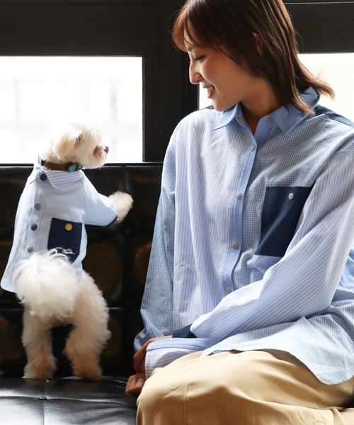 KRIFF MAYER Lady's Collection（クリフメイヤーレディースコレクション）の「ハッピーシャツチュニック（シャツ/ブラウス・レディース・ネイビー/その他5/ナチュラル/カラフル/ライトグリーン/サックスブルー・LARGE/MEDIUM）」の6枚目の写真