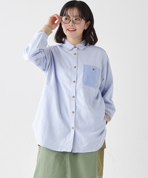 KRIFF MAYER Lady's Collection（クリフメイヤーレディースコレクション）の「ハッピーシャツチュニック（シャツ/ブラウス・レディース・ネイビー/その他5/ナチュラル/カラフル/ライトグリーン/サックスブルー・LARGE/MEDIUM）」の4枚目の写真