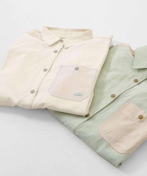 KRIFF MAYER Lady's Collection（クリフメイヤーレディースコレクション）の「ハッピーシャツチュニック（シャツ/ブラウス・レディース・ネイビー/その他5/ナチュラル/カラフル/ライトグリーン/サックスブルー・LARGE/MEDIUM）」の14枚目の写真