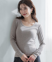 【WEB限定セール】とろみリブUネック長袖Tシャツ