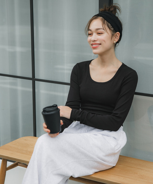 coca(coca)(コカ)の「【WEB限定セール】とろみリブUネック長袖Tシャツ(Tシャツ/カットソー・レディース・アイボリー/グレー/ブラック・L/M/S)」の17枚目の写真