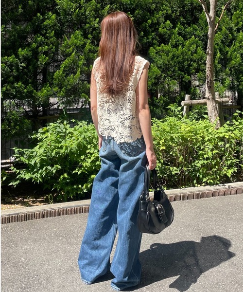 MOUSSY（マウジー）の「CROSS WAIST WIDE STRAIGHT/クロス