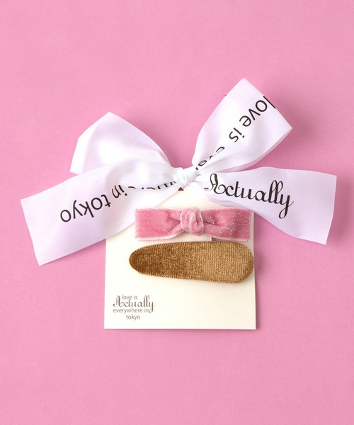 KIDS HAIR PIN キラキラリボンとベロアピン（ヘアピン）｜BIRTHDAY BAR