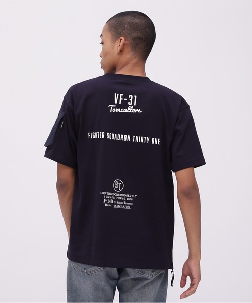 AVIREX（アヴィレックス）の「MIL. POCKET T-SHIRT / ミリタリーポケット 半袖Tシャツ / AVIREX / アヴィレックス（Tシャツ/カットソー・メンズ・ホワイト/ネイビー/チャコール/ライトグレー・MEDIUM/XX-LARGE/X-LARGE/LARGE）」の17枚目の写真