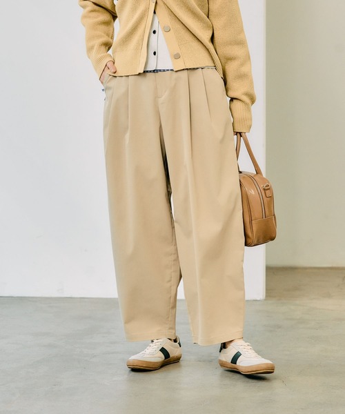 GLOBAL WORK（グローバルワーク）の「イージーケアチノコクーンワイドパンツ/250490（その他パンツ・レディース・グレイッシュベージュ/オリーブ/ブラック/ベージュ・SMALL/MEDIUM/LARGE）」の15枚目の写真