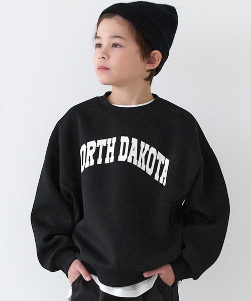 coca（coca）（コカ）の「キッズ　ソフトスウェットロゴプルオーバー（スウェット・キッズ・ブラック/ライトグレー・130/120/150/140）」の2枚目の写真