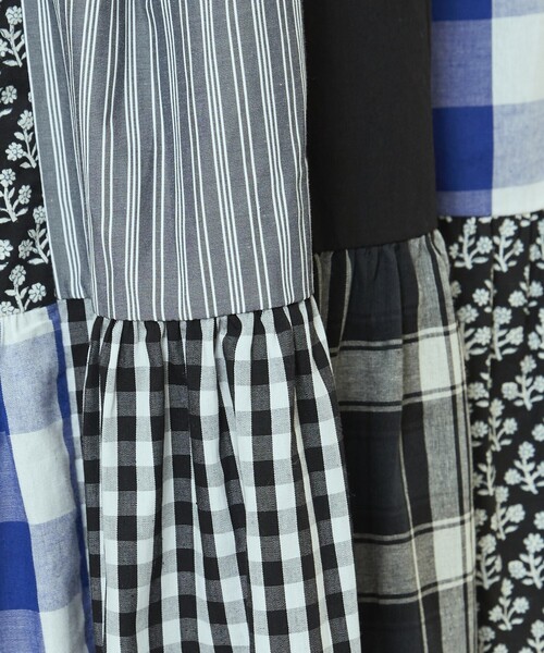 Freada 3段パッチワーク キャミワンピース セール】Freada/フリーダ パッチワーク三段ティアード キャミ