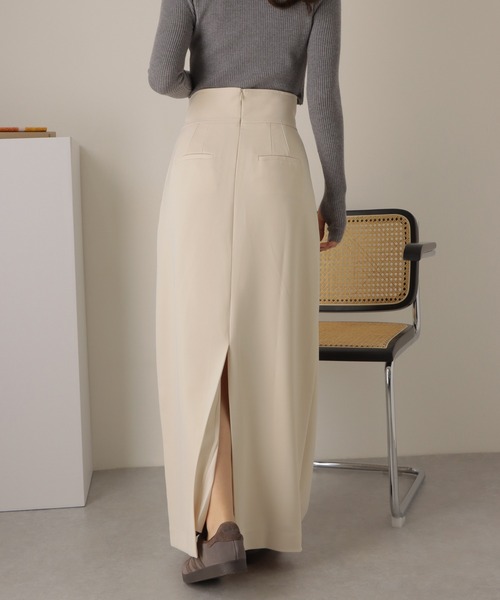 LAULEN（ローレン）の「tuck long tight skirt/タック ロング タイト スカート（スカート・レディース・アイボリー/ブラック・M/S）」の8枚目の写真