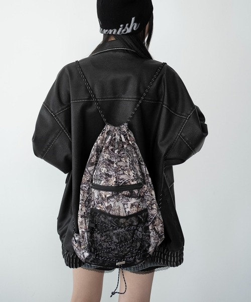 WEGO(ウィゴー)の「WEGO/コードデザインナップサック(バックパック/リュック・レディース・レッド/ブラック/グレー/その他1/その他2・FREE)」の5枚目の写真