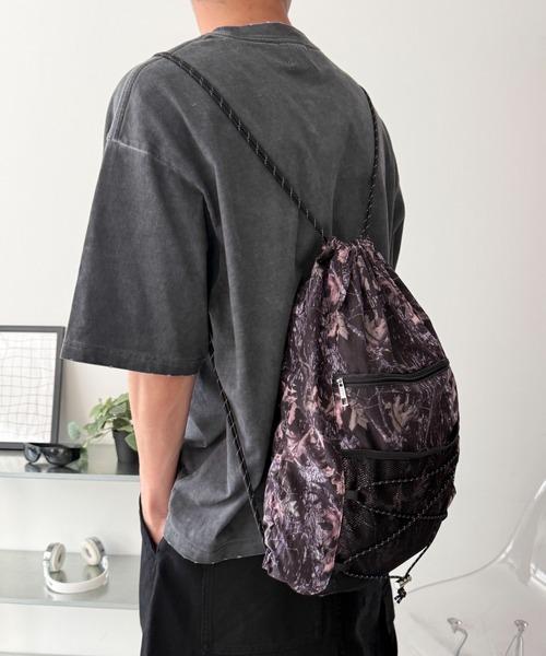 WEGO(ウィゴー)の「WEGO/コードデザインナップサック(バックパック/リュック・レディース・レッド/ブラック/グレー/その他1/その他2・FREE)」の12枚目の写真