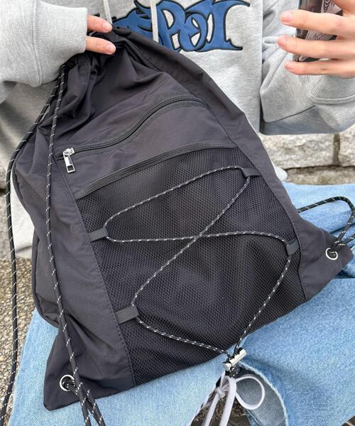 WEGO(ウィゴー)の「WEGO/コードデザインナップサック(バックパック/リュック・レディース・レッド/ブラック/グレー/その他1/その他2・FREE)」の20枚目の写真