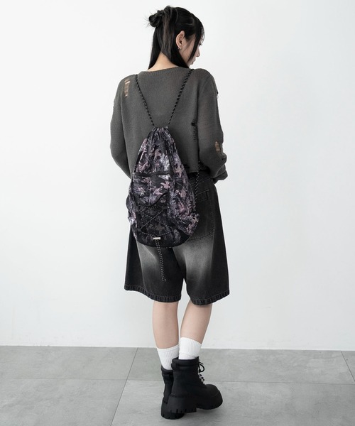 WEGO(ウィゴー)の「WEGO/コードデザインナップサック(バックパック/リュック・レディース・レッド/ブラック/グレー/その他1/その他2・FREE)」の19枚目の写真