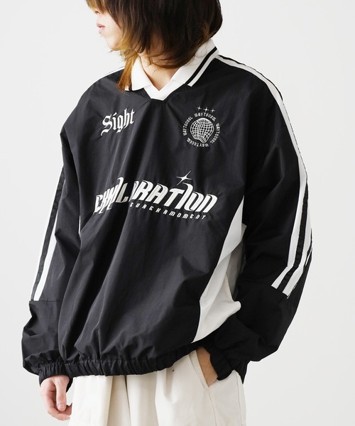 ROOPTOKYO(ループトウキョウ)の「SUGGESTION/サジェッション サッカー襟付ナイロンプルパーカー ナイロンピステ(ブルゾン・メンズ・グレー/ブラック/バーガンディー・M/L)」の5枚目の写真