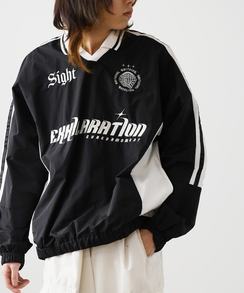 ROOPTOKYO(ループトウキョウ)の「SUGGESTION/サジェッション サッカー襟付ナイロンプルパーカー ナイロンピステ(ブルゾン・メンズ・グレー/ブラック/バーガンディー・M/L)」の6枚目の写真