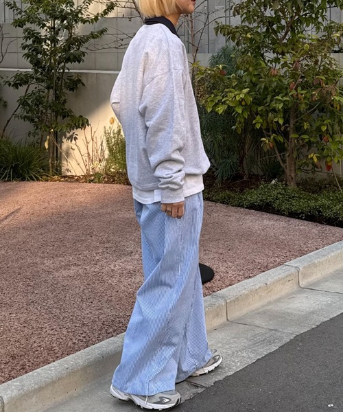 CIAOPANIC TYPY（チャオパニックティピー）の「【UNISEX】刺繍ロゴバイカラーポロスウェット（ポロシャツ・メンズ・ブルー/ネイビー/グレー・MEDIUM/LARGE）」の12枚目の写真