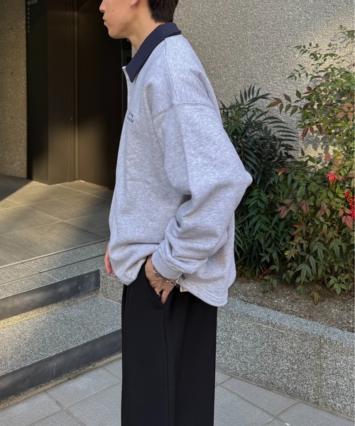 CIAOPANIC TYPY（チャオパニックティピー）の「【UNISEX】刺繍ロゴバイカラーポロスウェット（ポロシャツ・メンズ・ブルー/ネイビー/グレー・MEDIUM/LARGE）」の16枚目の写真