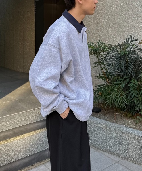 CIAOPANIC TYPY（チャオパニックティピー）の「【UNISEX】刺繍ロゴバイカラーポロスウェット（ポロシャツ・メンズ・ブルー/ネイビー/グレー・MEDIUM/LARGE）」の17枚目の写真