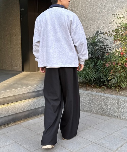 CIAOPANIC TYPY（チャオパニックティピー）の「【UNISEX】刺繍ロゴバイカラーポロスウェット（ポロシャツ・メンズ・ブルー/ネイビー/グレー・MEDIUM/LARGE）」の19枚目の写真