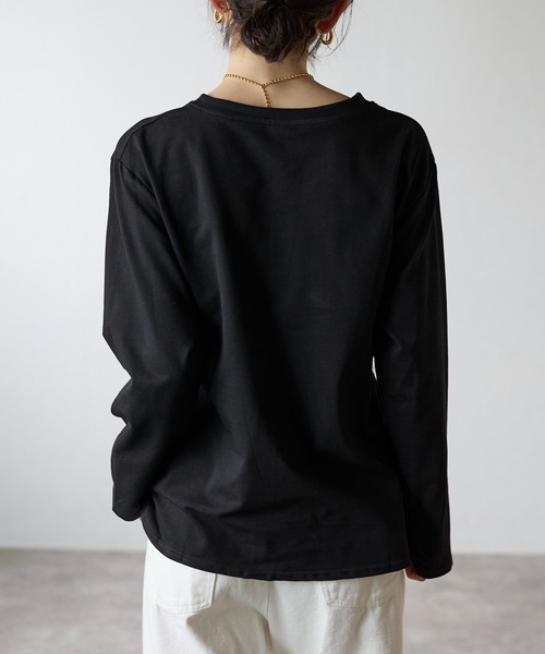 each（イーチ）の「チュールビスチェレイヤード風ロンT（Tシャツ/カットソー・レディース・ホワイト/ブラック・FREE）」の13枚目の写真