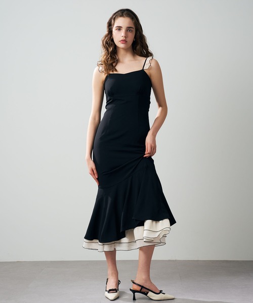 DEICY（デイシー）の「バイカラードットワンピース（ワンピース・レディース・ラベンダー/ブラック・0/1）」の2枚目の写真