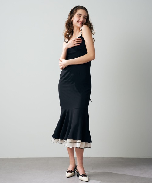 DEICY（デイシー）の「バイカラードットワンピース（ワンピース・レディース・ラベンダー/ブラック・0/1）」の3枚目の写真