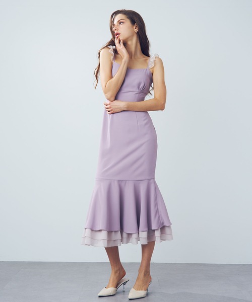 DEICY（デイシー）の「バイカラードットワンピース（ワンピース・レディース・ラベンダー/ブラック・0/1）」の5枚目の写真