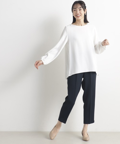 FOUND GOOD（ファウンドグッド）の「O/バックプリーツブラウス（シャツ/ブラウス・レディース・ホワイト系5/ブラック/ネイビー・M/S/L）」の7枚目の写真