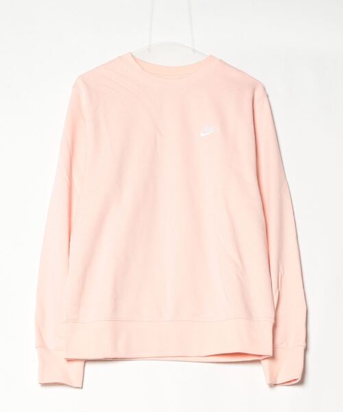 NIKE（ナイキ）の「ナイキ NIKE ナイキ クラブ FT L/S クルー（スウェット・メンズ・サーモンピンク/オフホワイト・S/M/L/LL/3L）」の2枚目の写真