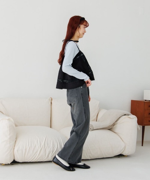 flower(フラワー)の「ブルームレースビスチェ(キャミソール・レディース・ホワイト/ブラック・FREE)」の14枚目の写真