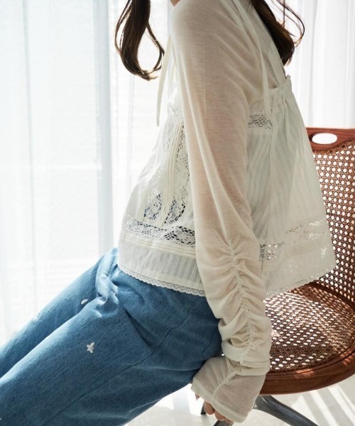 flower(フラワー)の「ブルームレースビスチェ(キャミソール・レディース・ホワイト/ブラック・FREE)」の8枚目の写真