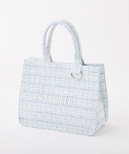 Seemi. byNICECLAUP（ シーミーバイナイスクラップ）の「【Seemi.】ロゴミニトートバッグ（トートバッグ・レディース・アイボリー/ブラック/サックスブルー・FREE）」の3枚目の写真