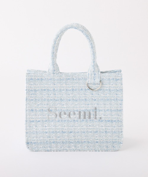 Seemi. byNICECLAUP（ シーミーバイナイスクラップ）の「【Seemi.】ロゴミニトートバッグ（トートバッグ・レディース・アイボリー/ブラック/サックスブルー・FREE）」の5枚目の写真