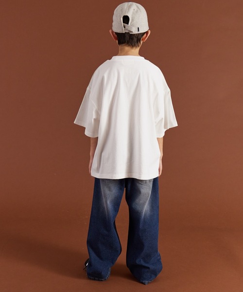 PAIRMANON STREET（ペアマノンストリート）の「【PAIRMANON STREET】袖 ラインテープ 半袖 Tシャツ（Tシャツ/カットソー・キッズ・ピンク/ブラック/ホワイト/ベージュ・90/160/110/140/120/100/150/130）」の8枚目の写真