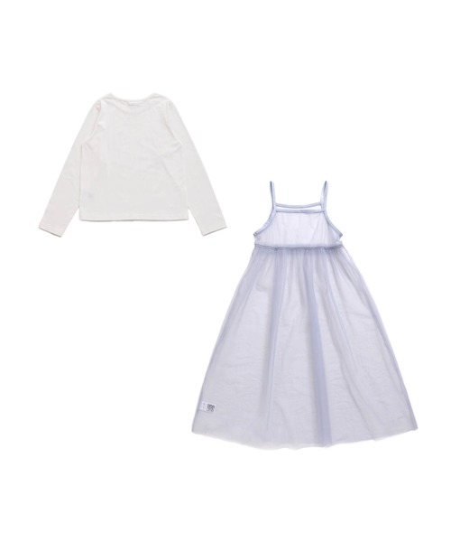 JENNI love（ジェニィラブ）の「【セットアイテム・コットン100％】チュールキャミワンピ＋ロンTセット（ワンピース・キッズ・グレー/サックスブルー/オフホワイト・130cm/140cm/150cm/160cm）」の11枚目の写真