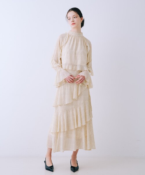 SELFIST（セルフィスト）の「【セットアップ対応】フリルスリーブシアードットブラウス　春服　オケージョン（シャツ/ブラウス・レディース・ブラック/アイボリー・フリー）」の7枚目の写真