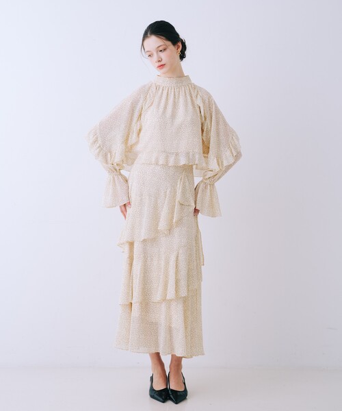 SELFIST（セルフィスト）の「【セットアップ対応】フリルスリーブシアードットブラウス　春服　オケージョン（シャツ/ブラウス・レディース・ブラック/アイボリー・フリー）」の10枚目の写真