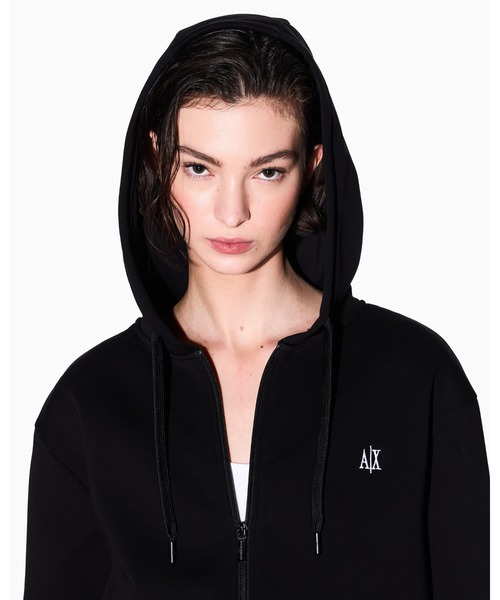 ARMANI EXCHANGE(アルマーニエクスチェンジ)の「【A|X アルマーニ エクスチェンジ】ICON フーデッドジップアップスウェットシャツ(スウェット・レディース・ホワイト/ブラック・SMALL/MEDIUM/X-SMALL/LARGE/X-LARGE)」の11枚目の写真