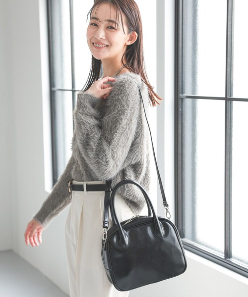 GLOBAL WORK（グローバルワーク）の「スペ軽2WAYスクエアボストン/252305（ボストンバッグ・レディース・シルバー/ベージュ/ブラック・FREE）」の6枚目の写真