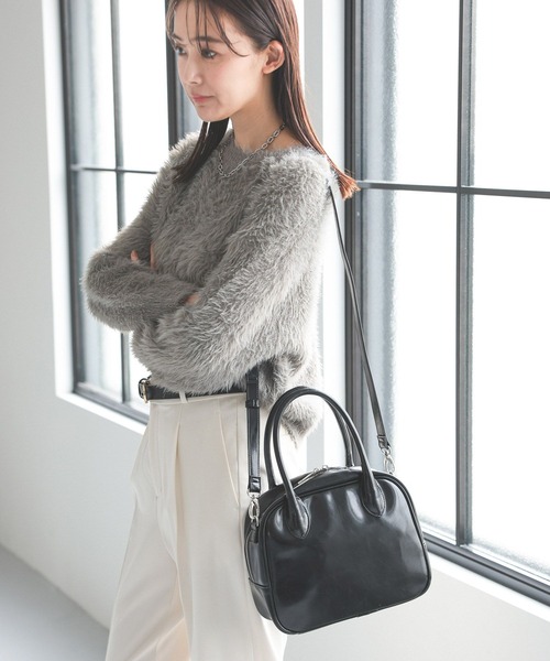 GLOBAL WORK（グローバルワーク）の「スペ軽2WAYスクエアボストン/252305（ボストンバッグ・レディース・シルバー/ベージュ/ブラック・FREE）」の7枚目の写真